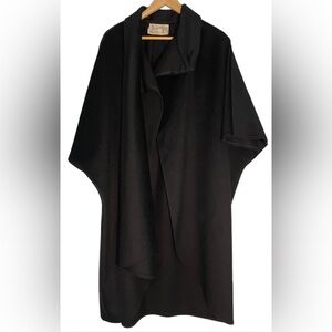 Vintage Gemini Saks Fifth Avenue Black Wool Cloak with Attached Scarf